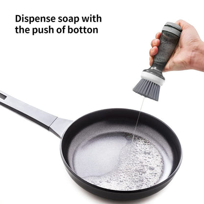 Scrub Brush With Soap Dispenser For Dishes Kitchen