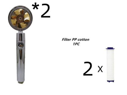 Propeller Driven Shower Head Nozzle