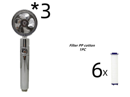 Propeller Driven Shower Head Nozzle