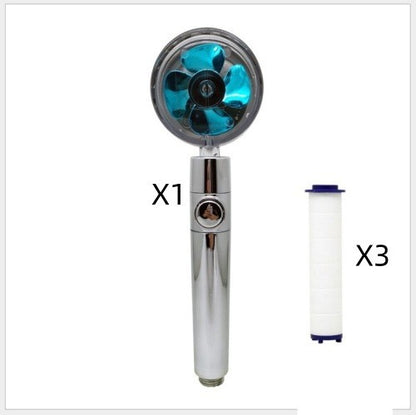 Propeller Driven Shower Head Nozzle