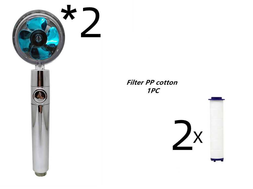 Propeller Driven Shower Head Nozzle