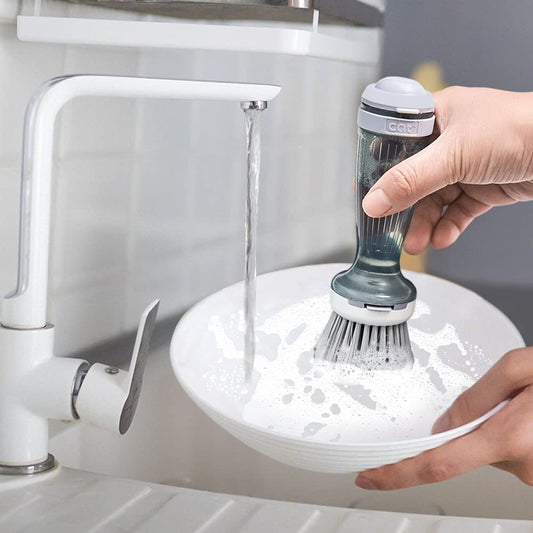 Scrub Brush With Soap Dispenser For Dishes Kitchen