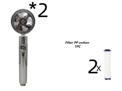 Propeller Driven Shower Head Nozzle